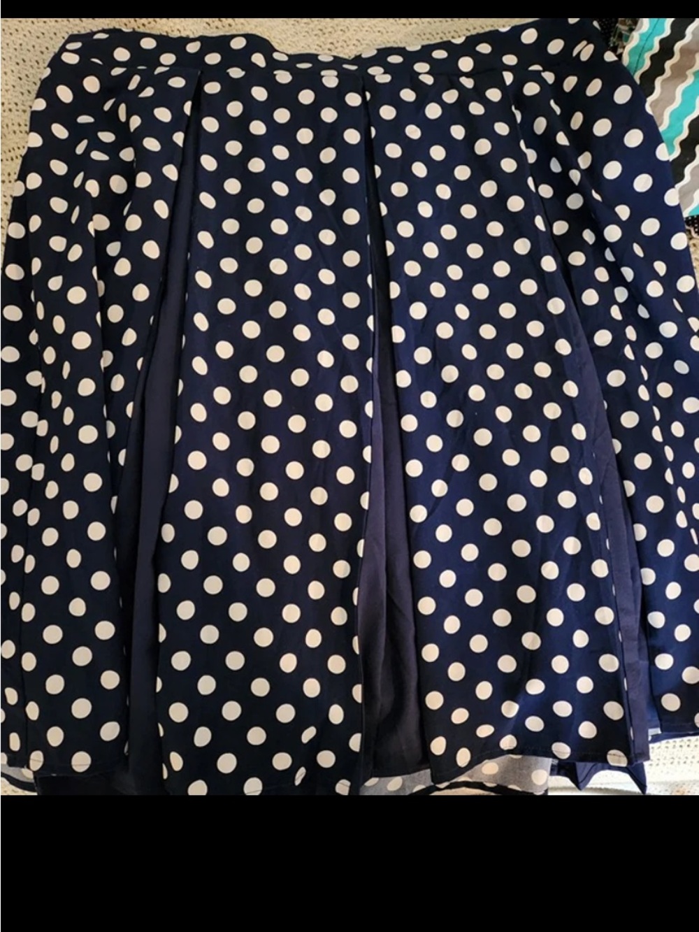 Navy Blue Polka Dot A-Line Skirt by Jessy B. Vintage.